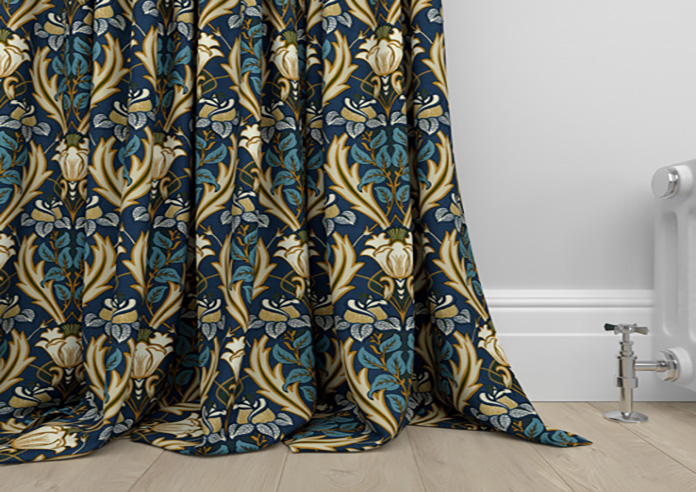 Acanthus, Navy - Made to Measure Curtains - Image 6
